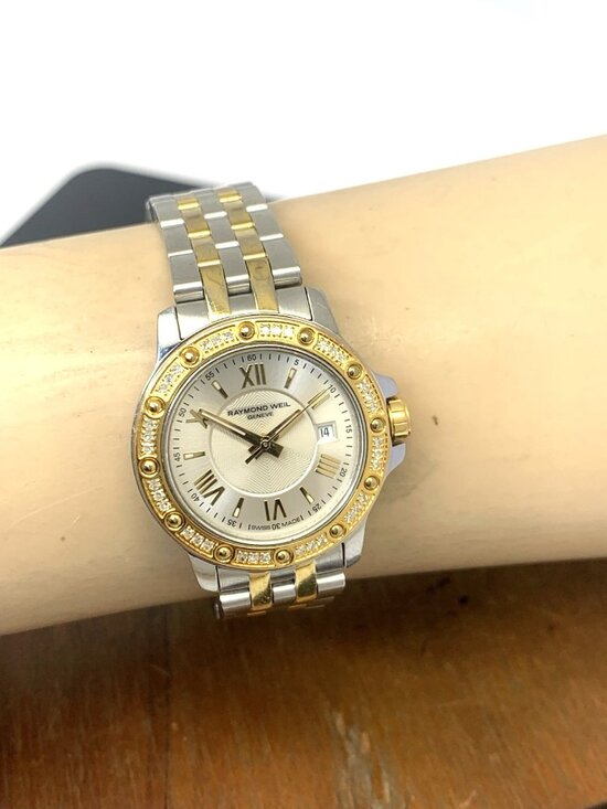 Raymond Weil Women\'s Watch 5399 Swiss Quartz Diamond Bezel Two Tone Steel 28mm